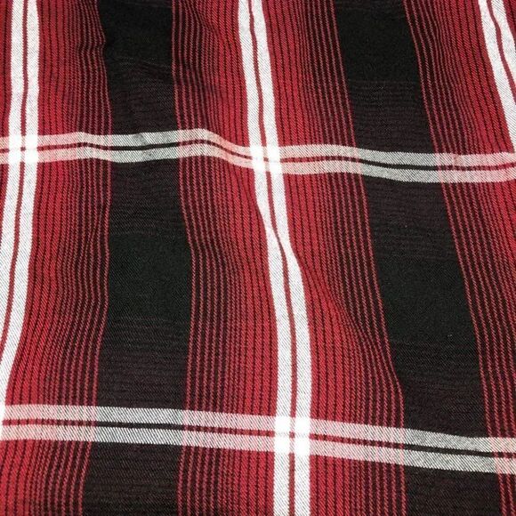 Anthro Sanctuary Zinfandel Red Plaid Ruffle Blouse - Picture 8 of 8